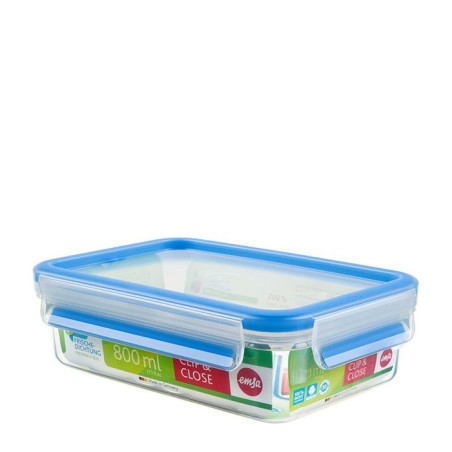 Fiambreras emsa 508539 rechteckige frischhaltedose con deckel, transparente/blau