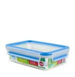 Fiambreras emsa 508539 rechteckige frischhaltedose con deckel, transparente/blau