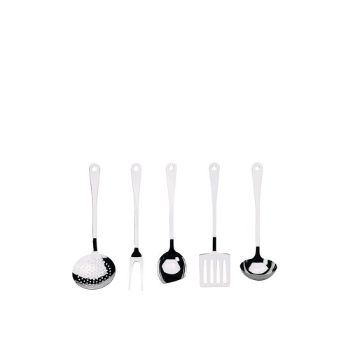 Alessi ajm19s5 l ajm19s5 l juego de cubiertos de cocina de diseño, acero inoxidable, 5 piezas