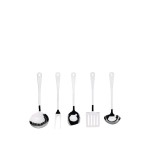 Alessi ajm19s5 l ajm19s5 l juego de cubiertos de cocina de diseño, acero inoxidable, 5 piezas