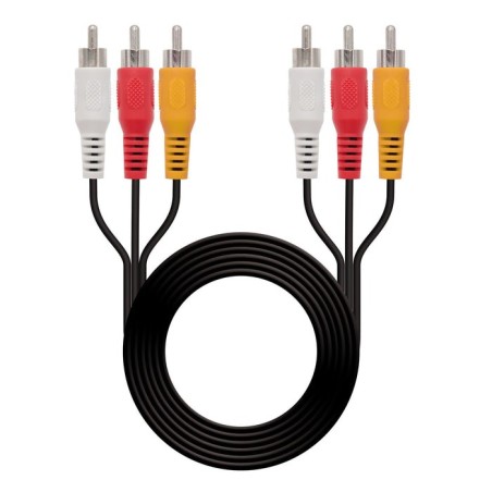 Nanocable cable audio video 3x rca macho a 3x rca macho 1.80m - negro