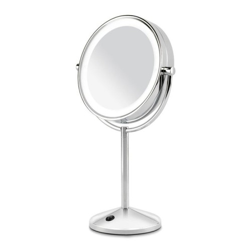 Espejo de maquillaje cromado led x10 aumentos 9436e baybliss