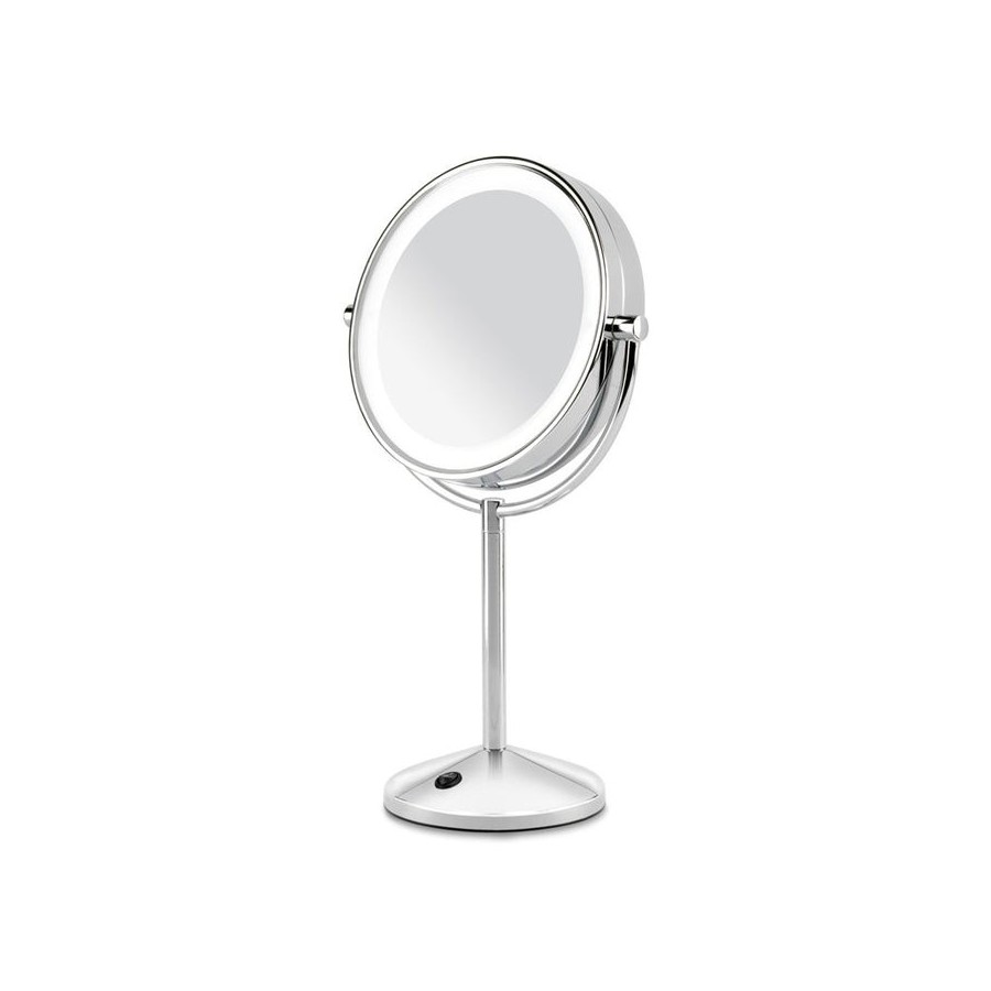 Espejo de maquillaje cromado led x10 aumentos 9436e baybliss