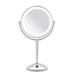Espejo de maquillaje cromado led x10 aumentos 9436e baybliss
