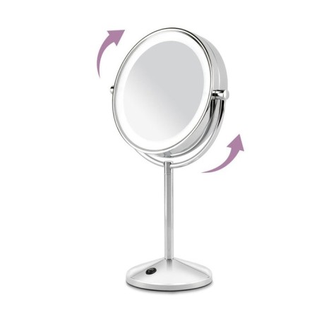 Espejo de maquillaje cromado led x10 aumentos 9436e baybliss