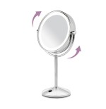 Espejo de maquillaje cromado led x10 aumentos 9436e baybliss