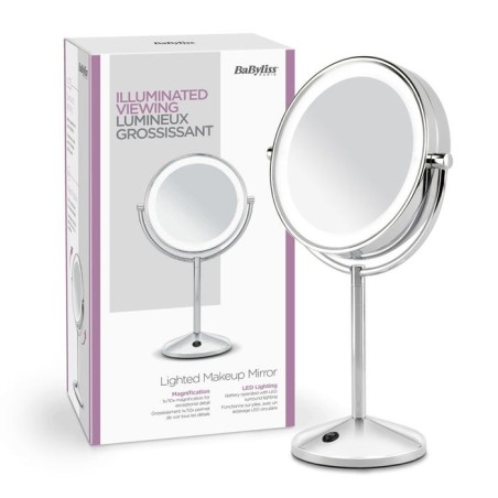 Espejo de maquillaje cromado led x10 aumentos 9436e baybliss