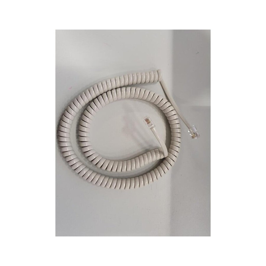 Cable en espiral para microteléfono helos largo, gris claro, suelto