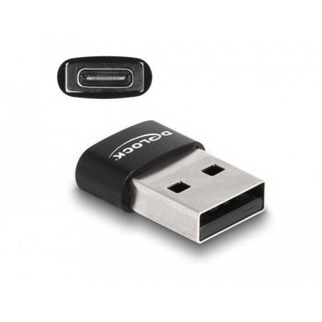 Delock usb 2.0 adaptador usb typ-a macho a usb tipo-c hembra negro
