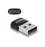 Delock usb 2.0 adaptador usb typ-a macho a usb tipo-c hembra negro