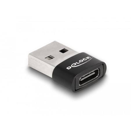 Delock usb 2.0 adaptador usb typ-a macho a usb tipo-c hembra negro
