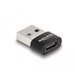Delock usb 2.0 adaptador usb typ-a macho a usb tipo-c hembra negro