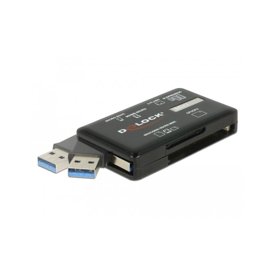 Lector de tarjetas externo delock superspeed usb cf / sd / micro sd / ms / m2 / xd