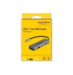 Delock adaptador usb type-c dual hdmi con 4k 60 hz y puerto usb