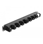 Delock panel de gestión de cables de 19" con 10 rutas de cables cerradas 1u negro