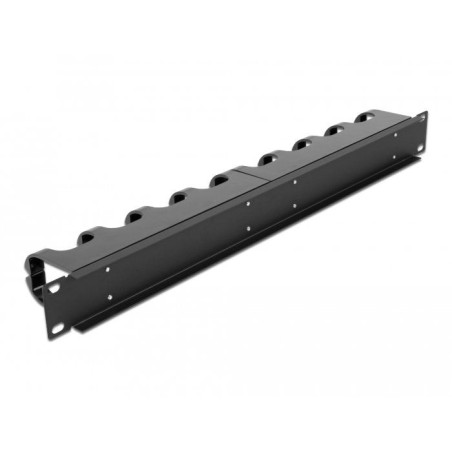 Delock panel de gestión de cables de 19" con 10 rutas de cables cerradas 1u negro
