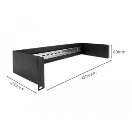 Delock panel de riel din 19" 2u negro