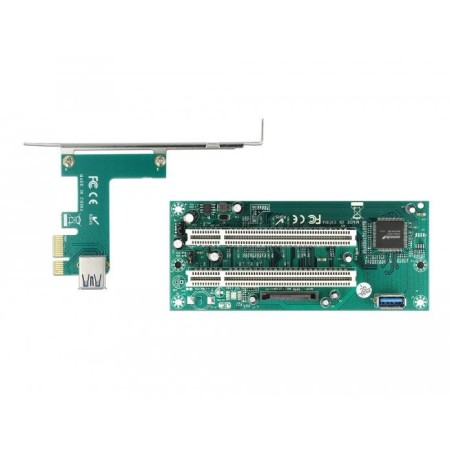 Tarjeta riser pci express x1 a 2 x pci 32 bit ranura con cable de 60 cm
