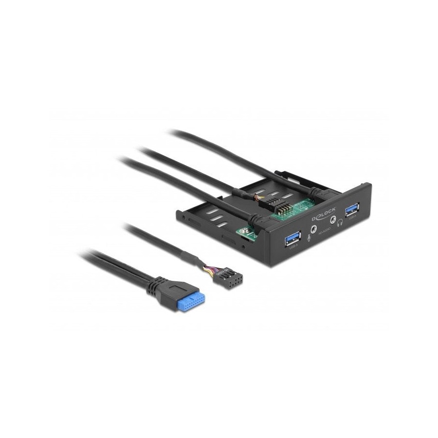 Delock panel frontal de 3.5" usb 3.2 gen 1 2 x usb tipo-a + hd-audio