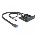 Delock panel frontal de 3.5" usb 3.2 gen 1 2 x usb tipo-a + hd-audio