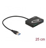 Lector de tarjetas externo delock memorias xqd / sd / micro sd + puerto usb tipo-a