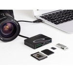 Lector de tarjetas externo delock memorias xqd / sd / micro sd + puerto usb tipo-a