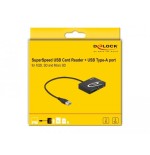 Lector de tarjetas externo delock memorias xqd / sd / micro sd + puerto usb tipo-a