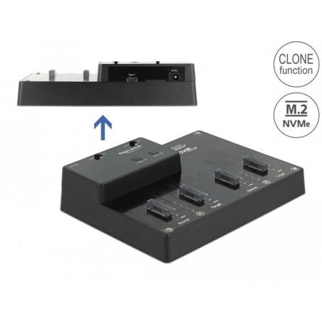Delock m.2 dockingstation para 4 x m.2 nvme pcie ssd con función de clonación