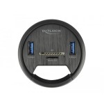 Delock 64152 hub mesa 2 puertos tisch-hub 2 x superspeed usb 3.0 tipo a y lector de tarjetas para sd y micro