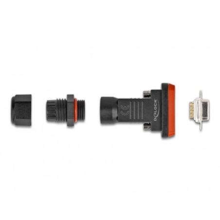 Delock d-sub 9 pin hembra con caja ip67 wasserfest