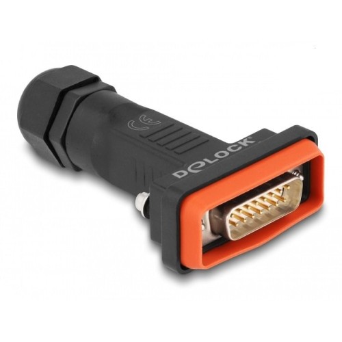 Delock d-sub de 15 pines macho con carcasa ip67 resistente al agua