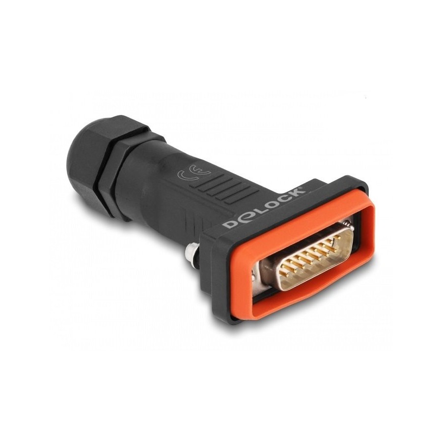 Delock d-sub de 15 pines macho con carcasa ip67 resistente al agua