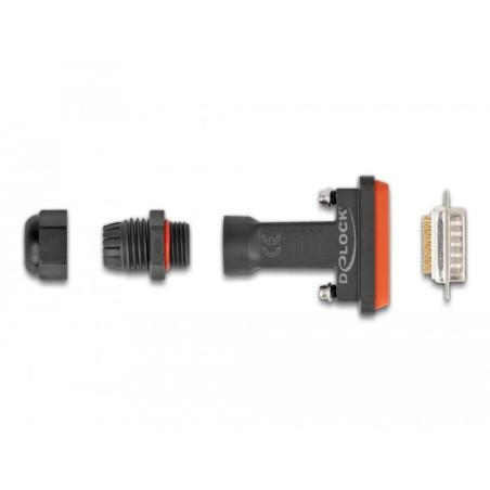 Delock d-sub de 15 pines macho con carcasa ip67 resistente al agua