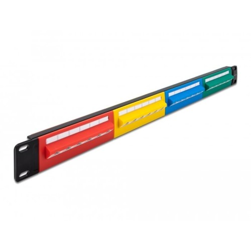 Delock 19" patchpanel 24 port cat.5e 1 he farbig