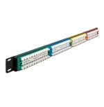 Delock 19" patchpanel 24 port cat.5e 1 he farbig