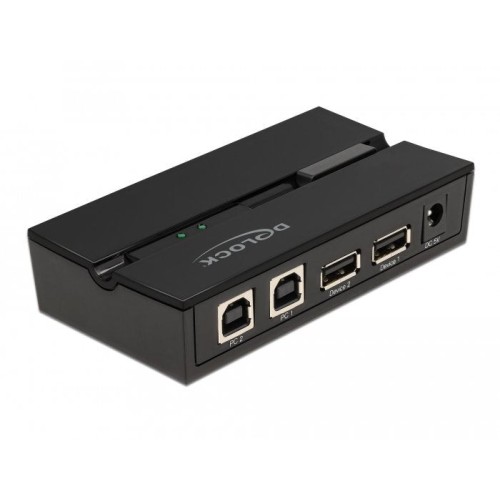 Delock delock conmutador usb 2.0 para 2 pc a 2 dispositivos, conmutador usb 11492
