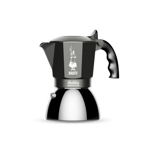 Bialetti brikka induction cafetera italiana negro, acero inoxidable 4 tazas