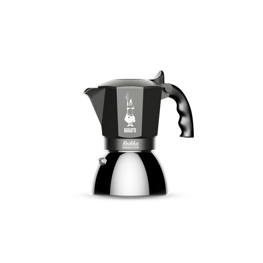 Bialetti brikka induction cafetera italiana negro, acero inoxidable 4 tazas