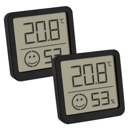 Tfa dostmann digitales thermo-hygrometer 2er set 30.5053.01.02 negro