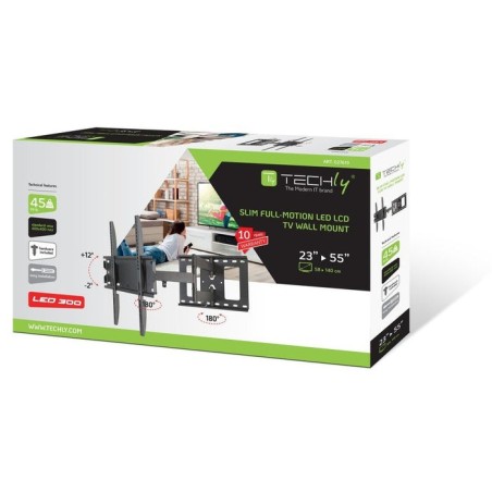 Techly soporte de pared para tv 23"-55" full-motion slim