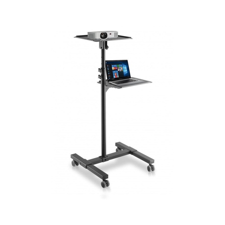 Techly carro universal ajustable para proyector y  portátil con estante negro