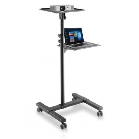 Techly carro universal ajustable para proyector y  portátil con estante negro
