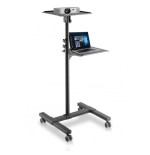 Techly carro universal ajustable para proyector y  portátil con estante negro