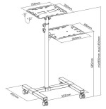 Techly carro universal ajustable para proyector y  portátil con estante negro