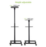 Techly carro universal ajustable para proyector y  portátil con estante negro