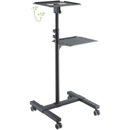 Techly carro universal ajustable para proyector y  portátil con estante negro