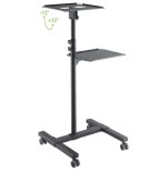 Techly carro universal ajustable para proyector y  portátil con estante negro