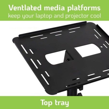 Techly carro universal ajustable para proyector y  portátil con estante negro