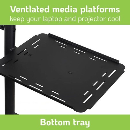 Techly carro universal ajustable para proyector y  portátil con estante negro