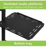 Techly carro universal ajustable para proyector y  portátil con estante negro
